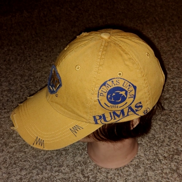Pumas Unam Soccer Team Distressed Strapback Hat Cap OS - Picture 3 of 12